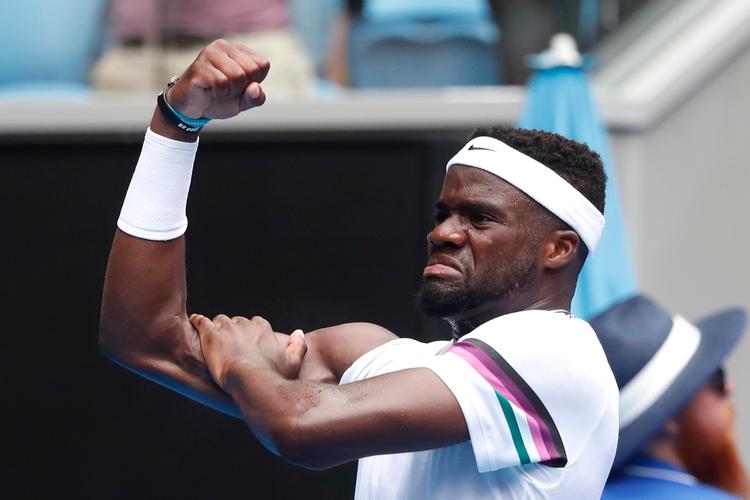 Amerikaneren Frances Tiafoe er videre til 3. runde efter sejr over sydafrikaneren Kevin Anderson.
  
 Foto: Adnan Abidi/Ritzau Scanpix