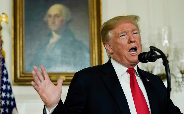 USA's præsident, Donald Trump kom lørdag aften med sin bekendtgørelse.  Foto: Yuri Gripas/Ritzau Scanpix