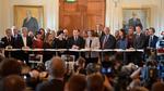 Efter mere end fire måneders forhandlinger kunne den socialdemokratiske statsminister Stefan Löfven i dag præsentere en ny svensk regering.  Foto: 10070 Jessica Gow/tt/Ritzau Scanpix