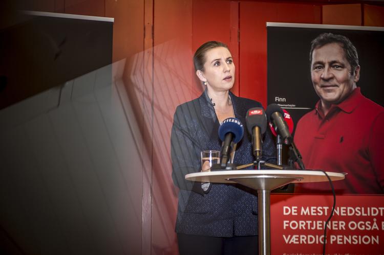 Socialdemokratiets formand, Mette Frederiksen, præsenterede i går partiets pensionsudspil. Foto: Mads Claus Rasmussen/Ritzau Scanpix