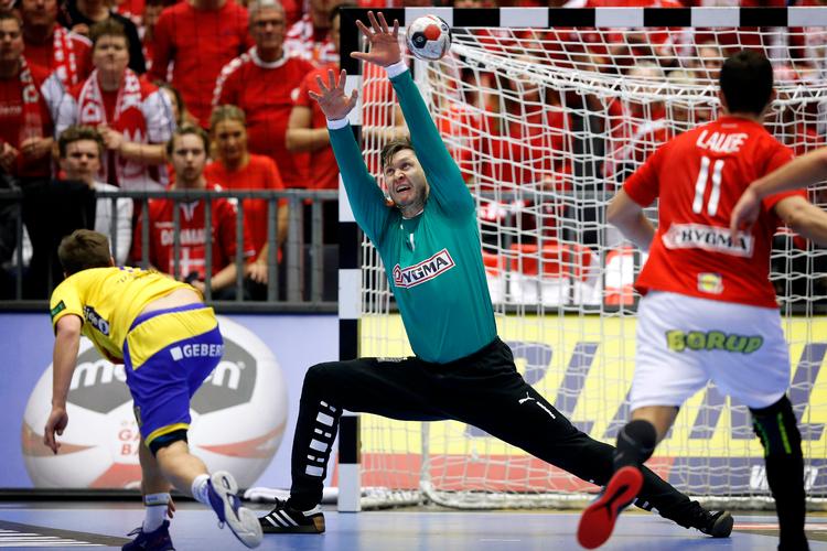  Niklas Landin startede stærk i målet, men havde derefter en dårligere periode, inden han igen viste klassen. . Foto: Jens Dresling/POLFOTO