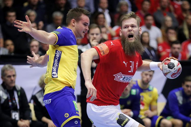 Danmarks  Nikolaj Øris  og Sveriges Jerry Tollbring.
   Foto: Jens Dresling/POLFOTO