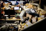 Modtagelse og sortering af pakker hos Post Nord.
   Foto: Finn Frandsen/POLFOTO