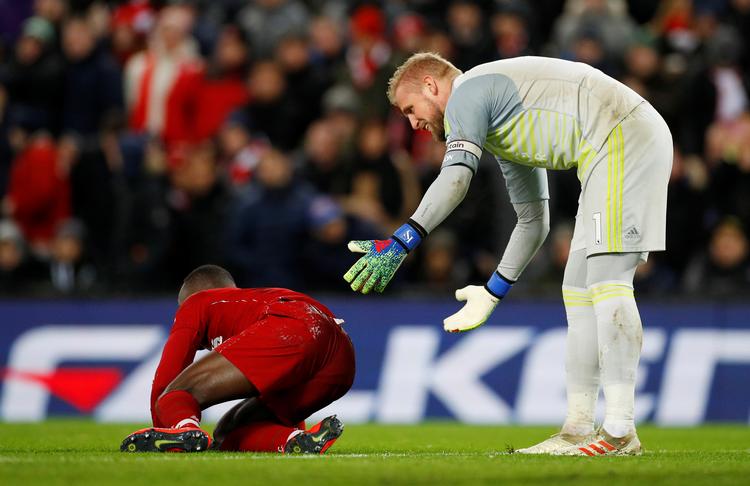 Med et par store redninger bidrog Kasper Schmeichel til at Leicester fik et point hjem fra Anfield.- Foto: Phil Noble/Ritzau Scanpix