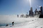 Chicago er som lagt i en fryser disse dage. Temperaturen er under 30 minusgrader.  Foto: Joshua Lott/Ritzau Scanpix