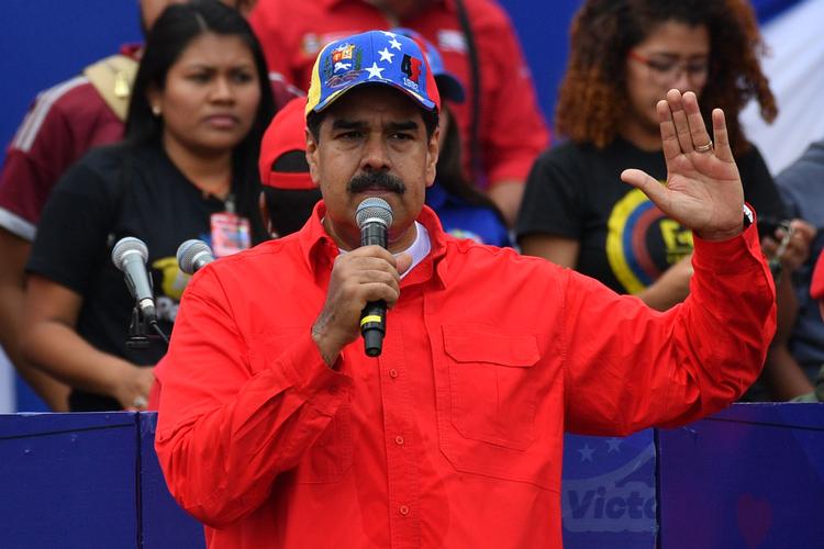 Venezuelas præsident, Nicolás Maduro talte i dag til sine tilhængere i Venezuelas hovedstad.  Foto: Yuri Cortez/Ritzau Scanpix