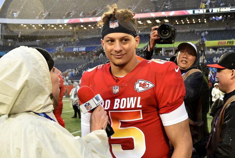 Patrick Mahomes efterfølger Tom BRady, der er i Super Bowl, som MVP i NFL.  Foto: Steve Mitchell/Ritzau Scanpix