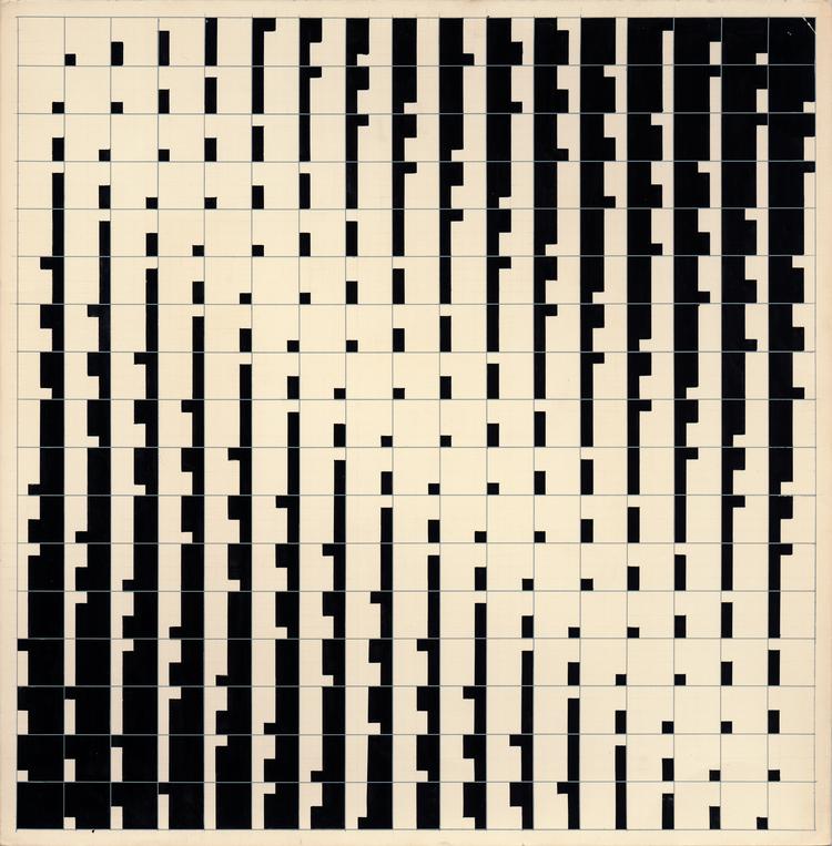 Quantitative Sequences af Julio Le Parc (Argentina, født 1928) , 1959. Gouache på pap. 19 1/2 × 19 1/2 in. (49.5 × 49.5 cm) Foto: The Metropolitan Museum of Art, Promised © Julio Le Parc