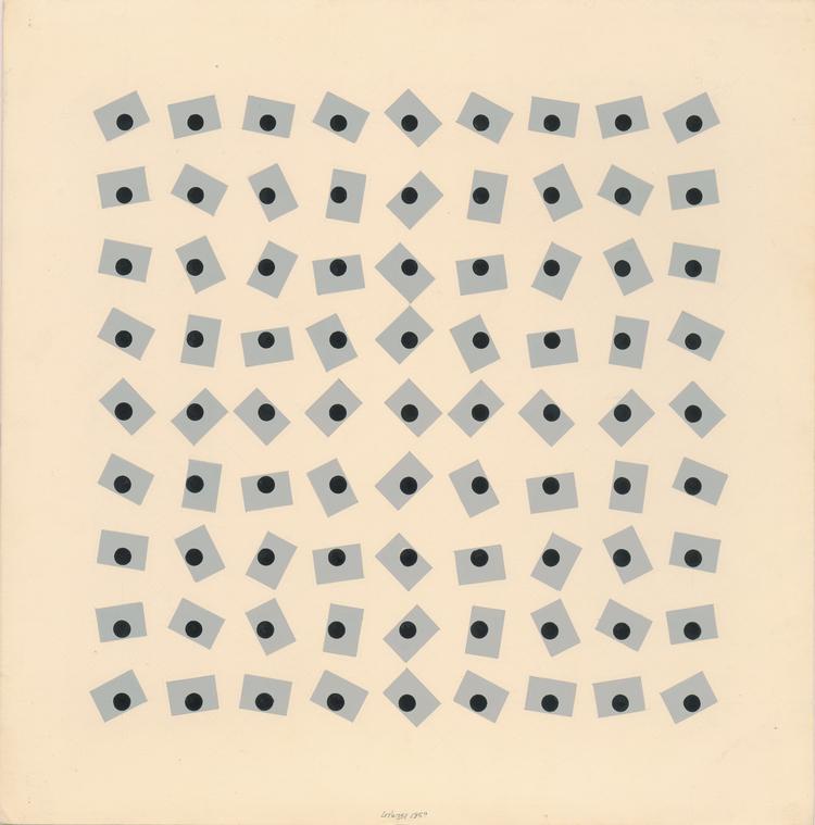 Translational Rotation af Julio Le Parc (Argentina, født 1928) , 1959. Gouache på pap. 19 1/2 × 19 1/2 in. (49.5 × 49.5 cm). Foto: The Metropolitan Museum of Art, Promised © Julio Le Parc