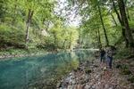 Mere end 150 meter nede i et af Gorski Kotars mange bjergmassiver udspringer Kupa-flodens kilde, hvis turkisblå vand får fluefiskere fra hele verden til at rejse til Kroatien for at fange ørreder. Foto: Jens Hjalte Løgstrup