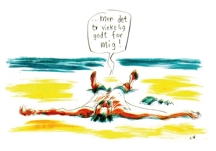 
    DAGENS TEGNING Mand på stranden
   Foto: Tegning: Claus Nørregaard/POLITIKEN