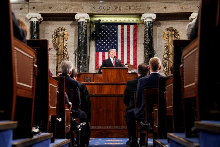 Donald Trump adresserede hele nationen, men talte mestendels til sit eget konservative bagland, vurderer Anders Agner.  Foto: Pool/Ritzau Scanpix