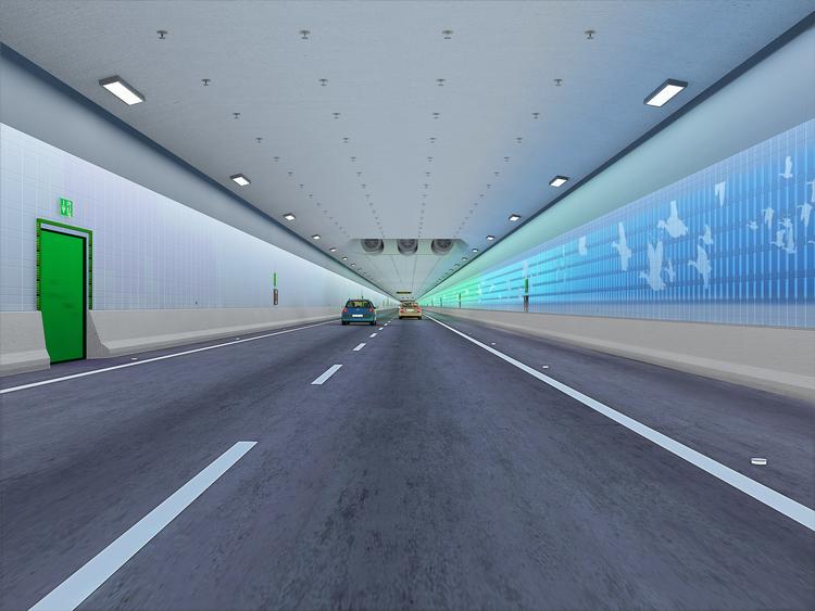 En tegning af planerne for tunnelforbindelsen til Femern i Tyskland.  Foto: Femern A/s