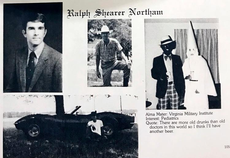 Virginias demokratiske guvernør Ralph Northam fortalte, at han var en af to mænd på billedet fra hans årbog, men trak siden i land. Men han erkendte at havde malet sig sort i ansigtet til en anden fest. Foto: Eastern Virginia Medical School/Ritzau/Scanpix

   Foto: Eastern Virginia Medical School/Ritzau Scanpix