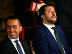 De to partiledere og videregeringschefer, Luigi Di Maio (tv.) og Matteo Salvini, har udløst en diplomatisk krise mellem Italien og Frankrig.  
   Foto: Tony Gentile/Ritzau Scanpix