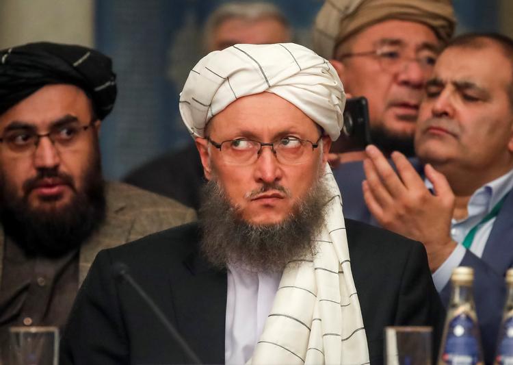 Talebans Abdul Salam Hanafi er blandt deltagerne på konferencen om Afghanistan i Moskva.  Foto: Maxim Shemetov/Ritzau Scanpix