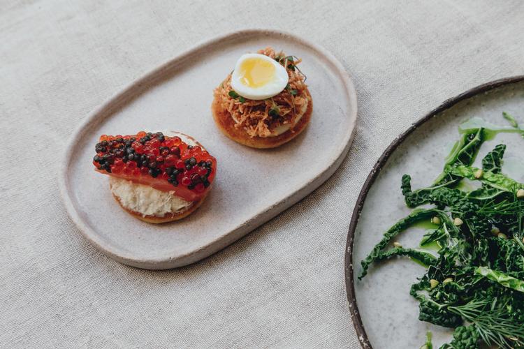 Hos Mulgeo er der seks blinis på menukortet, som bliver opdateret regelmæssigt efter sæsonens råvarer.  Pr-foto Mulgeo