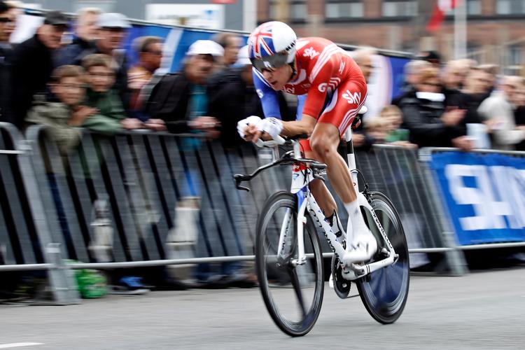 Bradley Wiggins på vej mod VM sølv i enkeltstart i Københavns gader i 2011. . Foto: Jens Dresling/POLFOTO