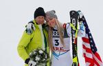 Lindsey Vonn havde overtalt Ingemark Stenmark til at komme og overvære hendes afskedsløb, der kastede en bronzemedalje af sig.
   Foto: Leonhard Foeger/Ritzau Scanpix