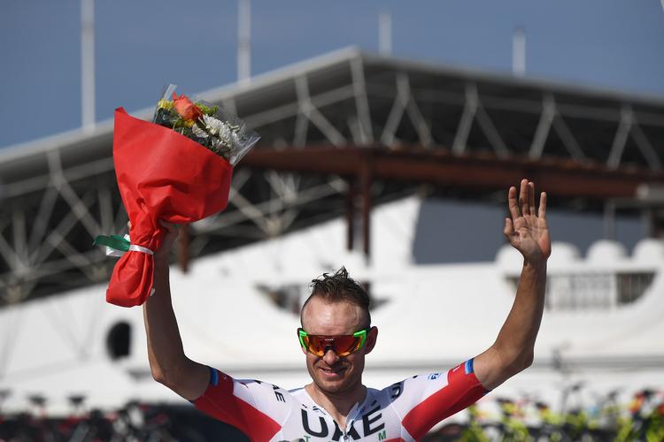 Alexander Kristoff tiljubles for 9. gang i Tour of Oman.
 Foto: Anne-christine Poujoulat/Ritzau Scanpix