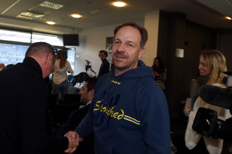  Alexander Zorniger sagde farvel med håndtryk i Brøndby.  Foto: Liselotte Sabroe/Ritzau Scanpix