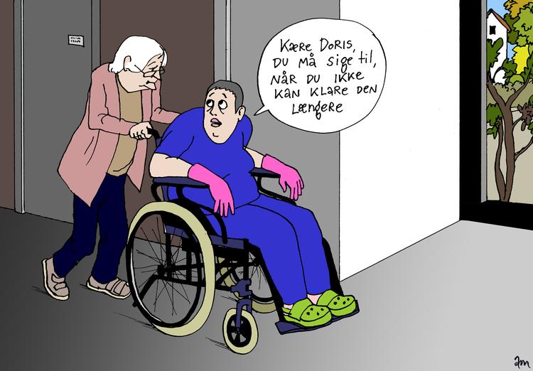 Der er et særligt problem blandt arbejdergrupperne, som starter tidligt på arbejdsmarkedet og ofte døjer med smerter på jobbet, mener Lars Olsen. Det er især dem, der har brug for en differentieret pensionsalder: 40-42 år på arbejdsmarkedet må give ret til tidlig pension.. Foto: Anne-marie Steen Petersen/Politiken-Tegning