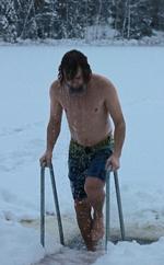 Saunamester Shaun skal også køles af. Foto: Jane Vorre Mandøe