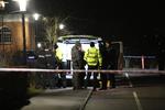 Politiets teknikere arbejder foran Slagelse Hospital, tidligt tirsdag morgen den 19. februar 2019. En 23-årig kvinde blev sent mandag aften beskudt i sin bil af to maskerede mænd på stedet. Politiet kan stadig ikke kaste nyt lys over motivet til skyderiet.  Foto: Mathias Øgendal Michael Nordbor/Ritzau Scanpix