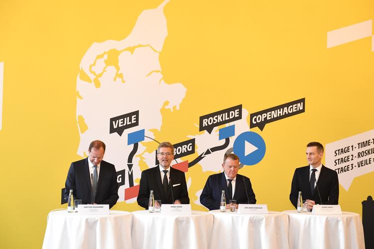 Et pressemøde med præsentation af de første tre etaper af cykelløbet Tour de France i 2021 på dansk jord fandt torsdag formiddag sted på Københavns Rådhus. Foto: Mads Claus Rasmussen/Ritzau Scanpix