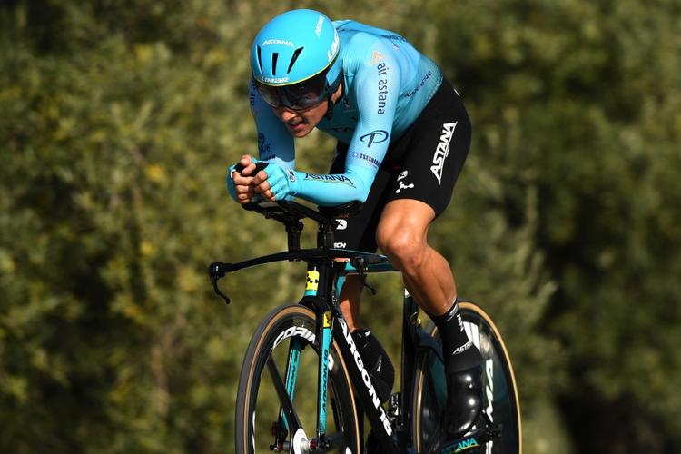 Jakob Fuglsang på vej mod den flotte andenplads på enkeltstarten i Ruta del Sol. Foto: Astana/Gatty Images. 