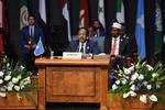 Somalias præsident, Mohamed Abdullahi Mohamed, fotograferet i går ved topmødet i den egyptiske badeby Sharm el-Sheikh mellem EU og Den Arabiske Liga.  Foto: Mohamed El-shahed/Ritzau Scanpix