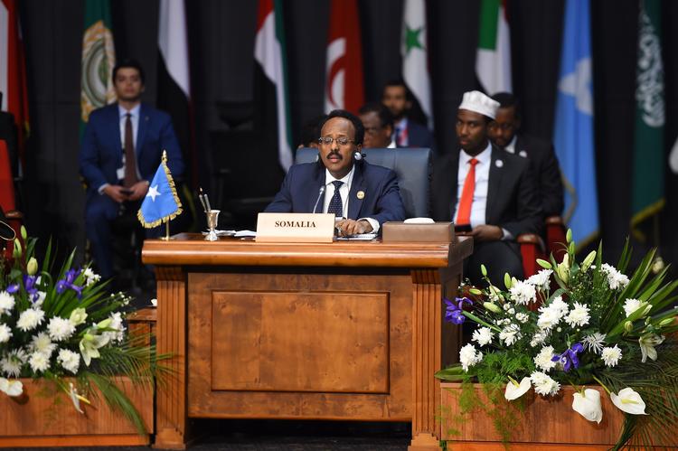 Somalias præsident, Mohamed Abdullahi Mohamed, fotograferet i går ved topmødet i den egyptiske badeby Sharm el-Sheikh mellem EU og Den Arabiske Liga.  Foto: Mohamed El-shahed/Ritzau Scanpix