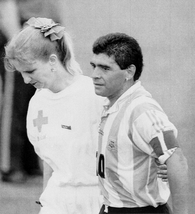 Diego Maradona blev første gang taget for doping under VM i 1994.  Foto: Joe Cavaretta