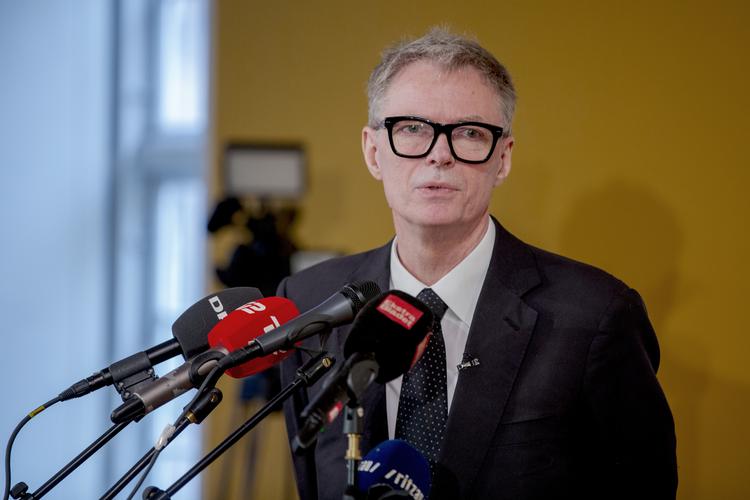 Klaus Riskær Pedersen og hans parti er at finde på stemmesedlen til det kommende folketingsvalg. Han præsenterede i sidste uge sit parti ved et pressemøde i København. 
   Foto: Miriam Dalsgaard/POLFOTO