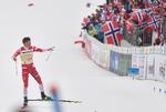 Johannes Høsflot Klæbo har nu vundet 3 guld i Seefeld.  Foto: Joe Klamar/Ritzau Scanpix