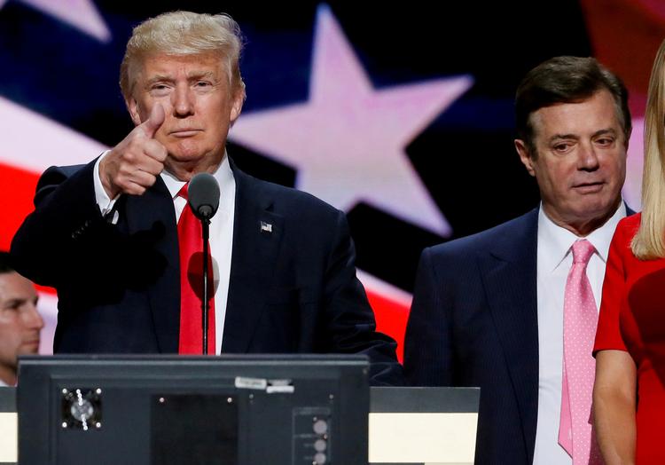 Paul Manafort og Donald Trump under præsidenvalget. Arkivfoto. Foto: Rick Wilking/Ritzau Scanpix