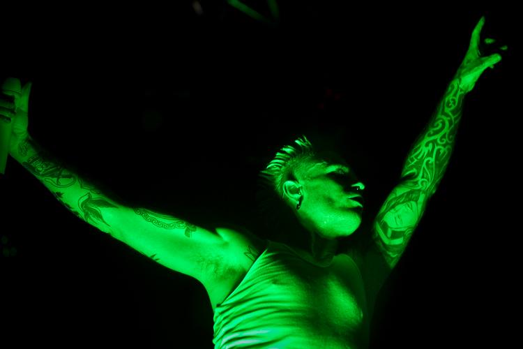 Keith Flint og Prodigy optrådte på Roskilde Festival i 2010.    Foto: Thomas Lekfeldt/POLFOTO