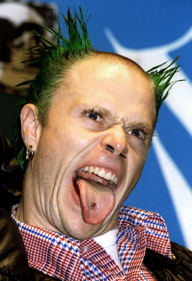 Keith Flint ses her til MTV Europe Music Awards i 1996.    Foto: Greg Bos/Ritzau Scanpix
