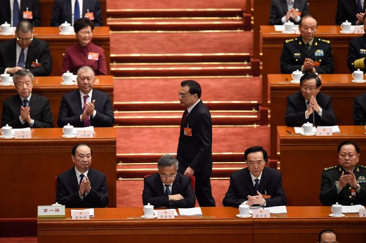 Den kinesiske premierminister Li Keqiang så problemer forude, da hans mandag åbnede den årlige partikongres i en stor tale.
  
   Foto: Wang Zhao/Ritzau Scanpix