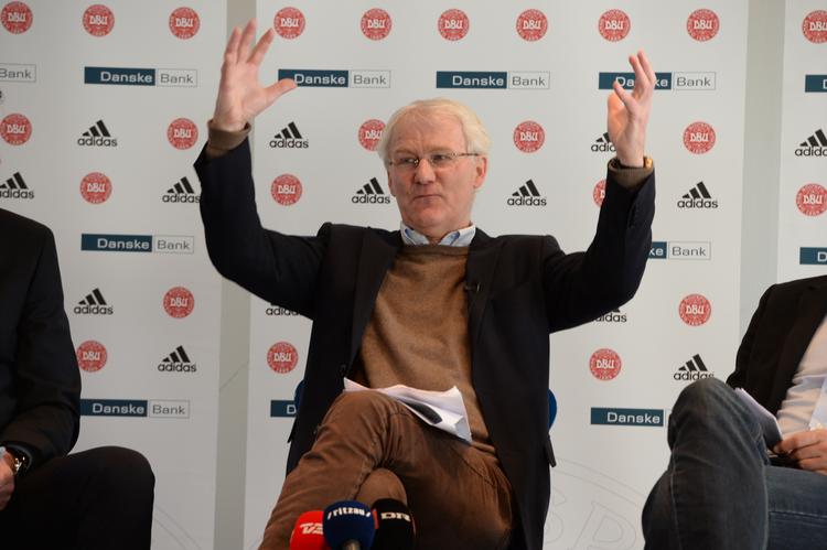 Morten Olsen offentliggør truppen til landskampen mod England i 2014.
    
   Foto: Jan Unger/POLFOTO