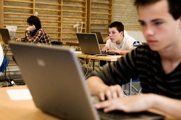 I dag testes Undervisningsministeriets forslag til en moderne eksamensvagt: Den Digitale Prøvevagt. Foto: Jonas Pryner Andersen/POLFOTO