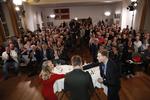 Pernille Vermund og Kristian Thulesen Dahl (th.) diskuterede politiske forskelle og ligheder i Aabenraa i går.
 Foto: Jacob Ehrbahn