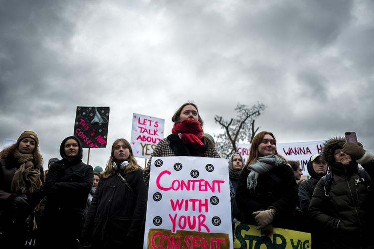 Demonstration til støtte for, at sex kræver samtykke. Foto: Rasmus Flindt Pedersen (arkiv)/POLFOTO