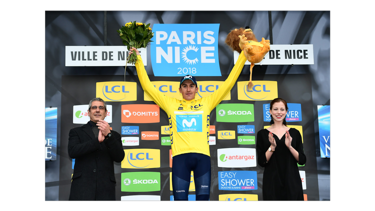 Spanieren Marc Soler blev sidste år en overraskende vinder af Paris-Nice, da han på finaleetapen stødte englænderen Simon Yates fra tronen. Begge er med igen i år. Foto: ASO/Alex Broadway. 