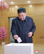 Kim Jong-un er eneste kandidat ved valget i Nordkorea. Foto: Kcna/Ritzau Scanpix