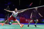 I tredje sæt havde Kento Momota både det fysiske og psykiske overskud i finalen mod Viktor Axelsen. Foto: Oli Scarff/Ritzau Scanpix