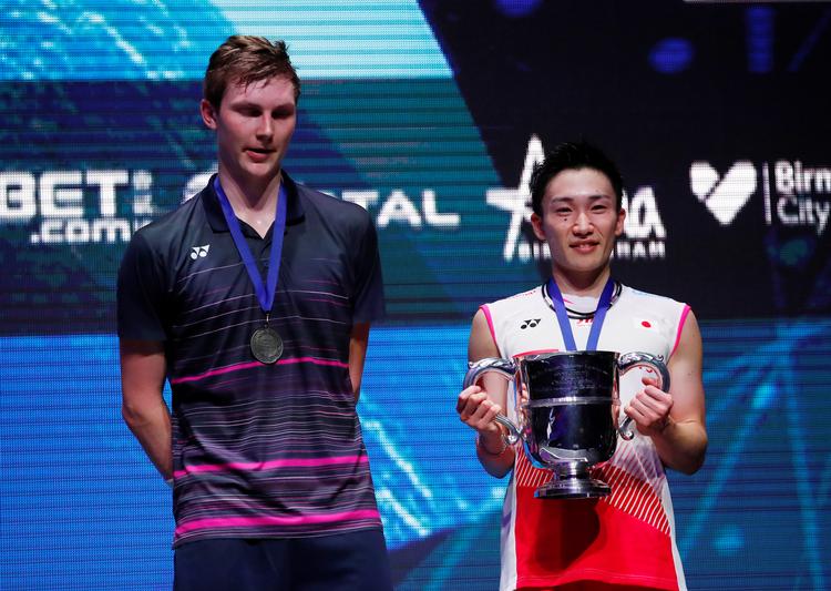 Kento Momota blev den første japanske vinder i herresingle i All England.  Foto: Andrew Boyers/Ritzau Scanpix