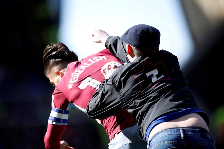 Jack Grealish kvitterede med at score kampens eneste mål i det hidsige lokalopgør.  Foto: Carl Recine/Ritzau Scanpix
