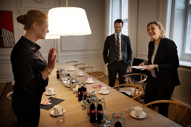 En delegation fra Fremskrittspartiet i Norge besøgte i sidste uge Inger Støjberg for at lade sig inspirere af dansk udlændingepolitik. Foto: Martin Lehmann/POLFOTO