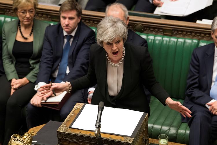 Den britiske premierminister Theresa May fik ikke flertal i parlamentet for sin aftale om brexit.
   Foto: Handout ./Ritzau Scanpix